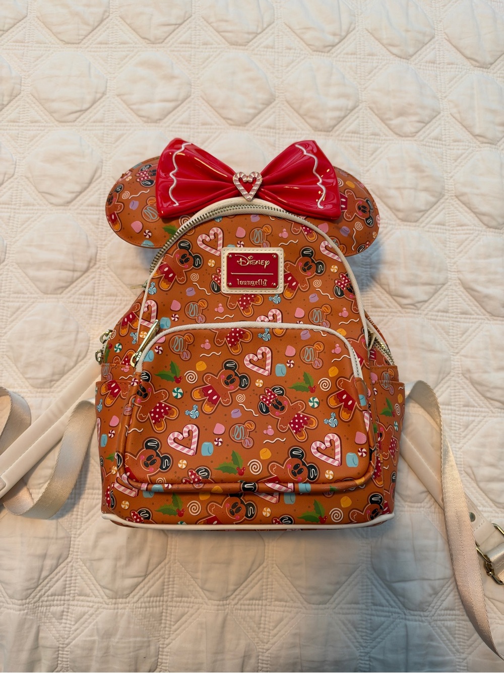 Loungefly Disney Christmas Gingerbread Mickey Minnie Backpack Ears Set